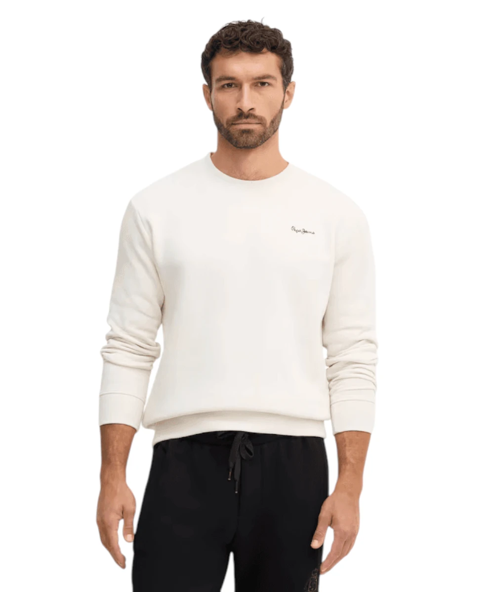 Pepe Jeans - Ανδρικό Φούτερ Crew Neck Logo PM5800013-804 Εκρού