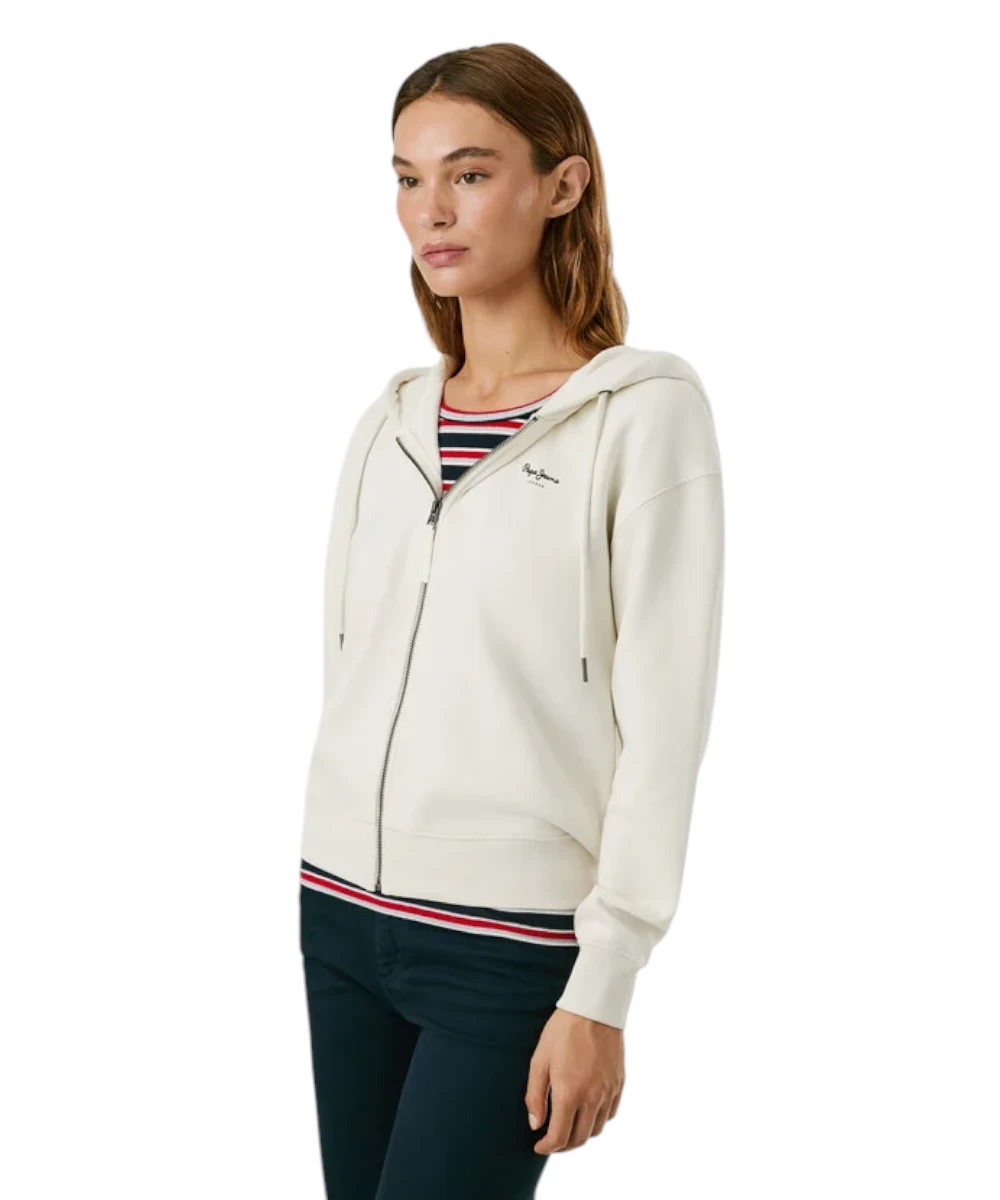 Pepe Jeans - Γυναικεία Ζακέτα Φούτερ Hoodie With Zip PL5800028-805 Εκρού
