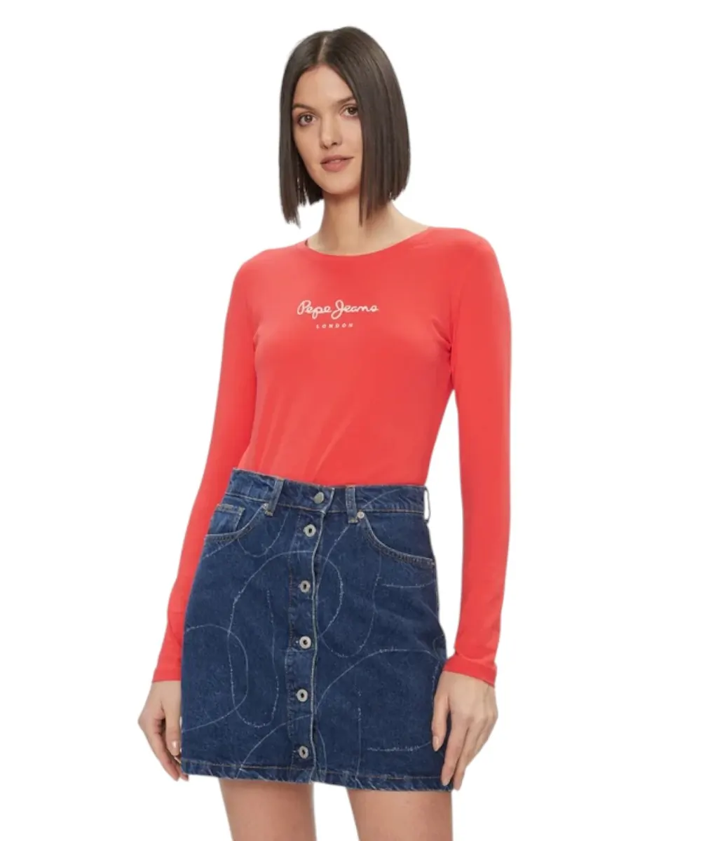 Pepe Jeans - Γυναικεία Μπλούζα Long Sleeve New Virginia Ssn PL505203-297 Κόκκινο