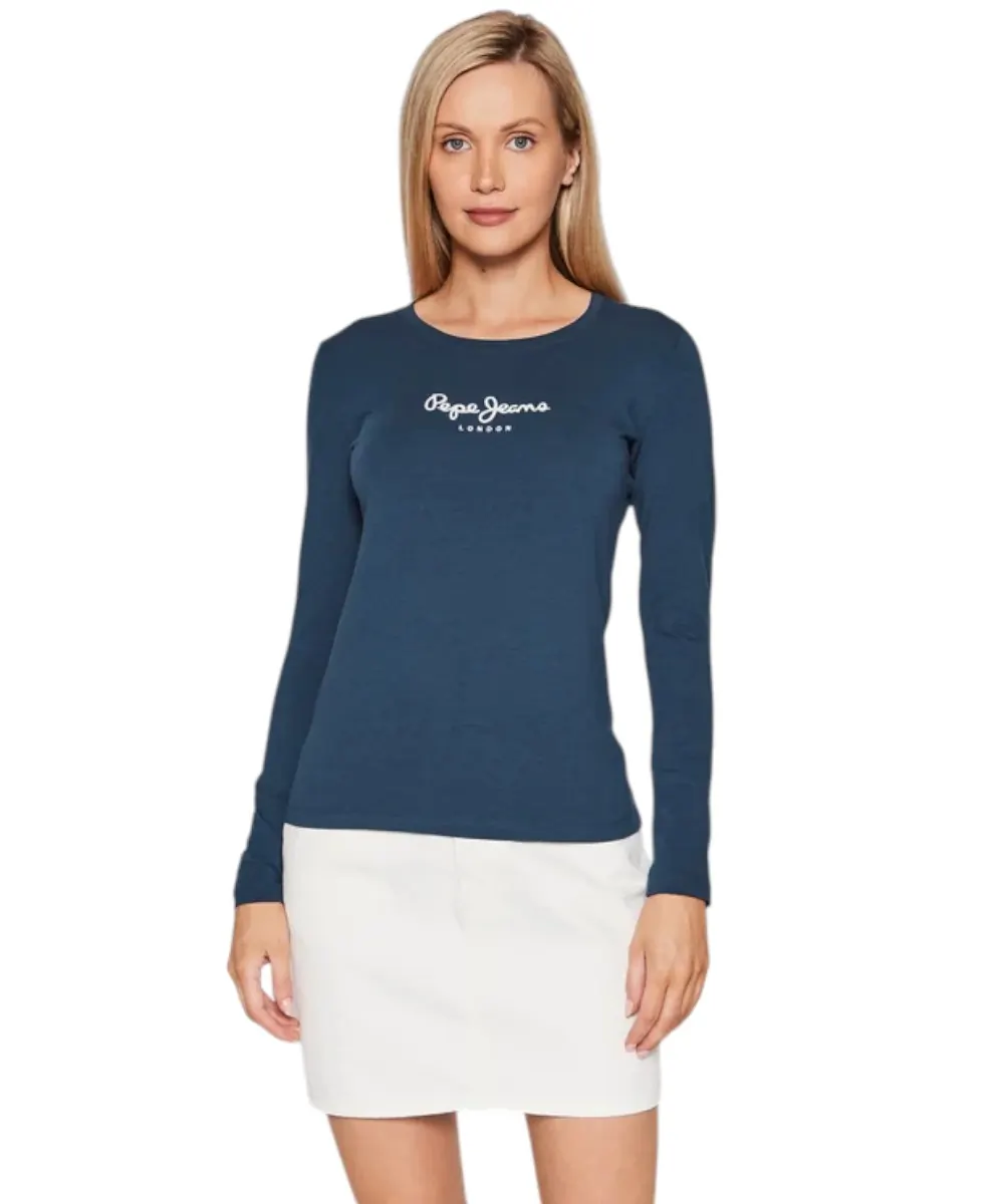 Pepe Jeans - Γυναικεία Μπλούζα Long Sleeve New Virginia Ssn PL505203-595 Μπλε Σκούρο