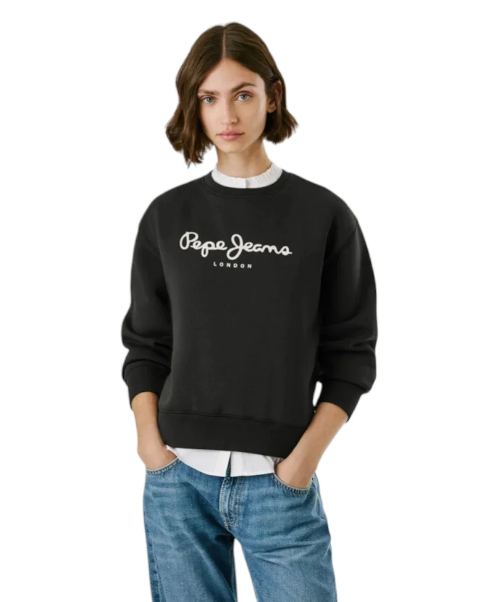 Pepe Jeans - Γυναικείο Φούτερ Crew Neck Logo PL5800002-999 Μαύρο