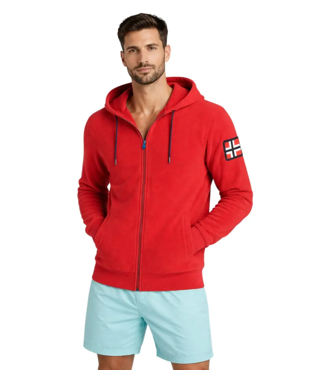 Scuola Nautica Italiana - Ανδρική Ζακέτα Φούτερ Fleece 849531-RED Κόκκινο