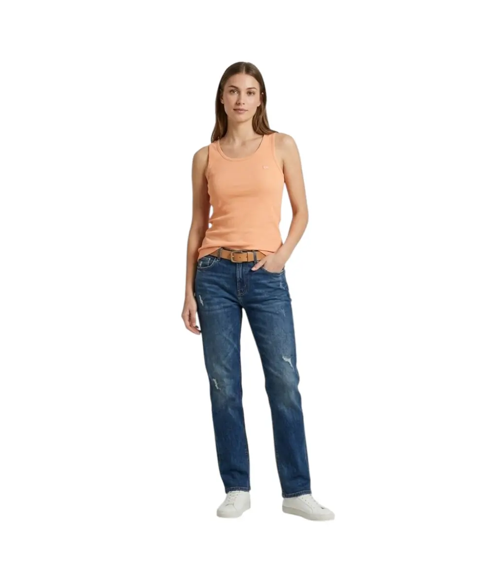 Scuola Nautica Italiana - Γυναικείο T-shirt Αμάνικο Rib 856220-PEACH Πορτοκαλί