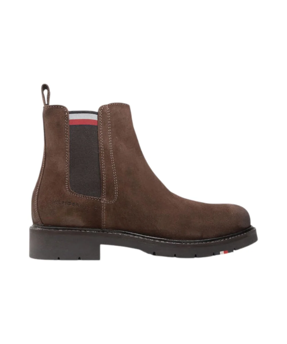 Tommy Hilfiger - Suede Ανδρικά Chelsea Μποτάκια FM0FM04202-GT6 Καφέ