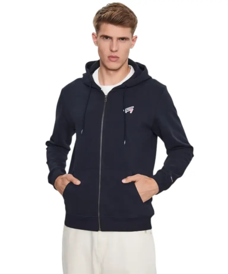 Tommy Hilfiger - Ανδρική Ζακέτα Φούτερ Regular Fit DM0DM16798-DW5 Μπλε Σκούρο