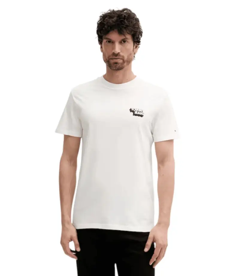 Tommy Hilfiger - Ανδρικό T-Shirt Stack Logo Tee C Neck Slim Fit DM0DM21539-YBL Λευκό