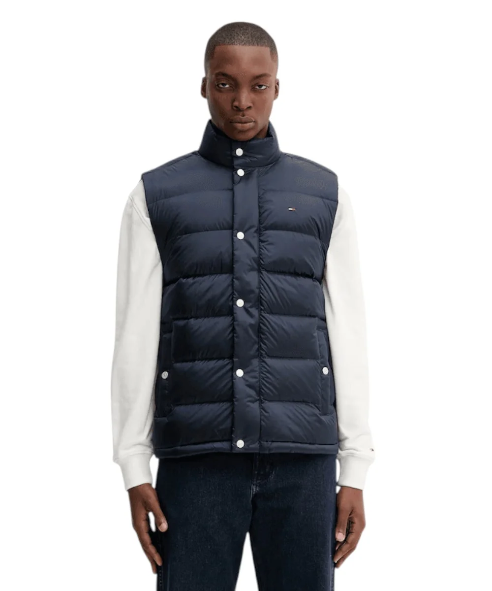 Tommy Hilfiger - Ανδρικό Αμάνικο Μπουφάν Gilet Padded Down Water Repellent DM0DM21777-C1G Μπλε Σκούρο