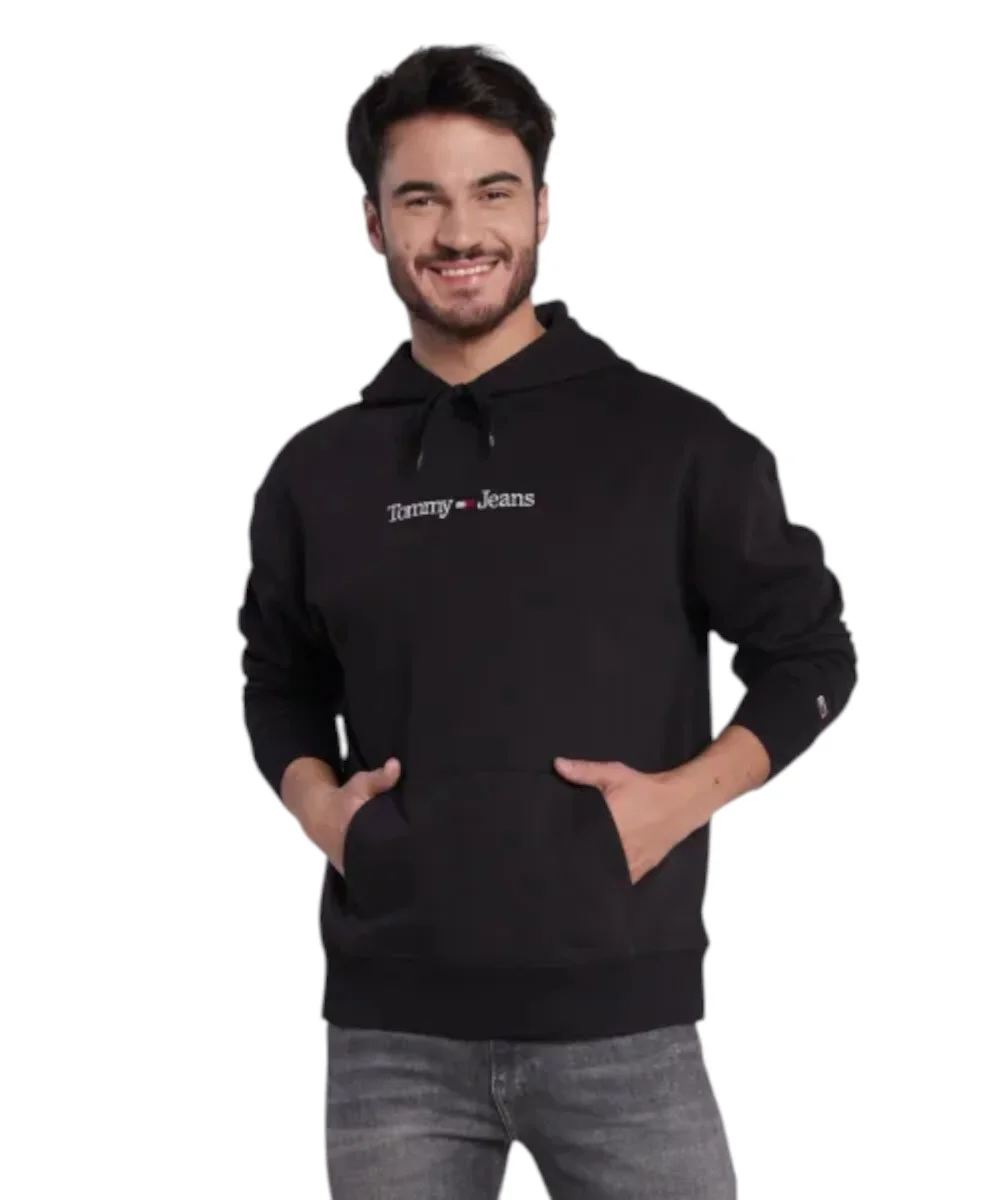 Tommy Hilfiger - Ανδρικό Φούτερ Hoodie Reg Linear Regular Fit DM0DM15013-BDS Μαύρο