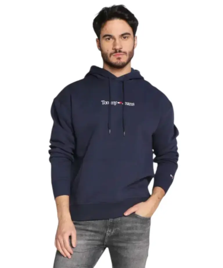 Tommy Hilfiger - Ανδρικό Φούτερ Hoodie Reg Linear Regular Fit DM0DM15013-C87 Μπλε Σκούρο