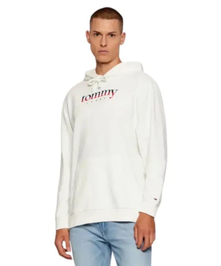 Tommy Hilfiger - Ανδρικό Φούτερ Logo Drawstring Terry Hoodie Regular Fit DM0DM22113-YBL Εκρού