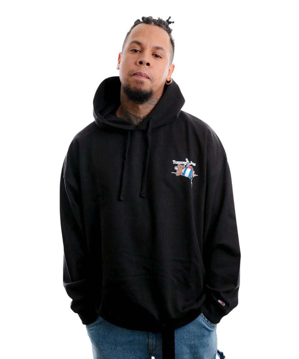 Tommy Hilfiger - Ανδρικό Φούτερ Oversized Sport Hoodie DM0DM15810-BDS Μαύρο