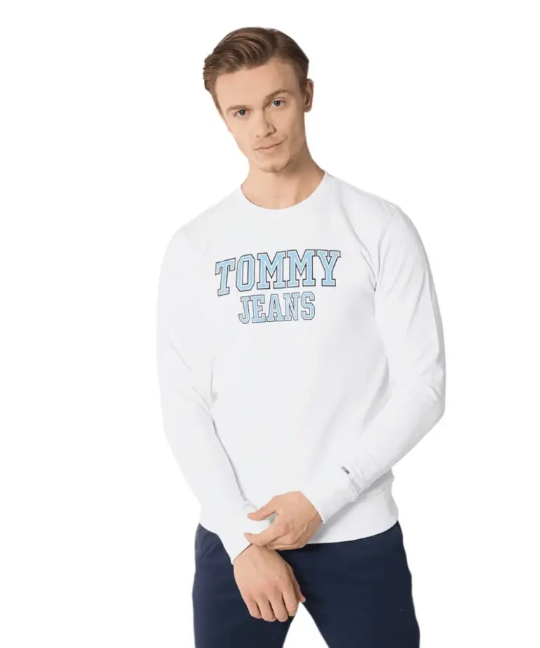 Tommy Hilfiger - Ανδρικό Φούτερ Regular Fit DM0DM16366-YBR Λευκό