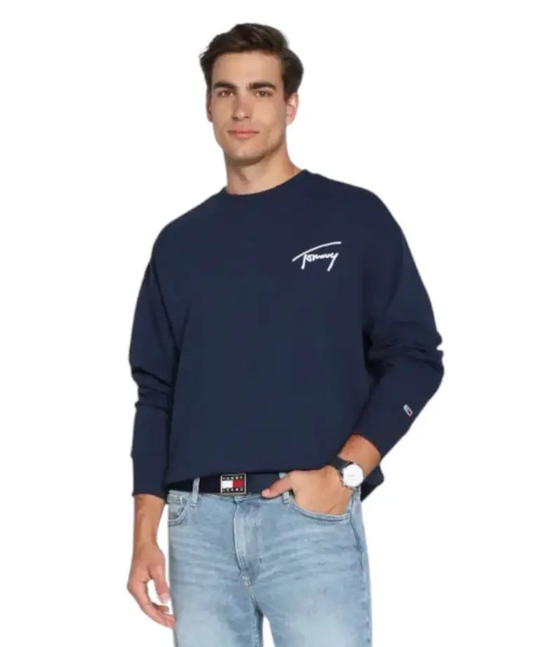 Tommy Hilfiger - Ανδρικό Φούτερ Signature Crew DM0DM15206-C87 Μπλε Σκούρο
