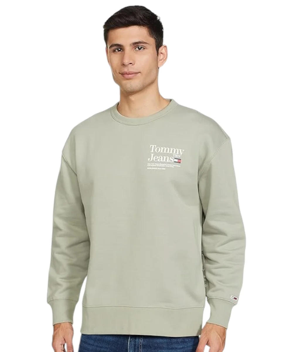 Tommy Hilfiger - Ανδρικό Φούτερ Text Crew Without Zip DM0DM13870-PM1 Πράσινο