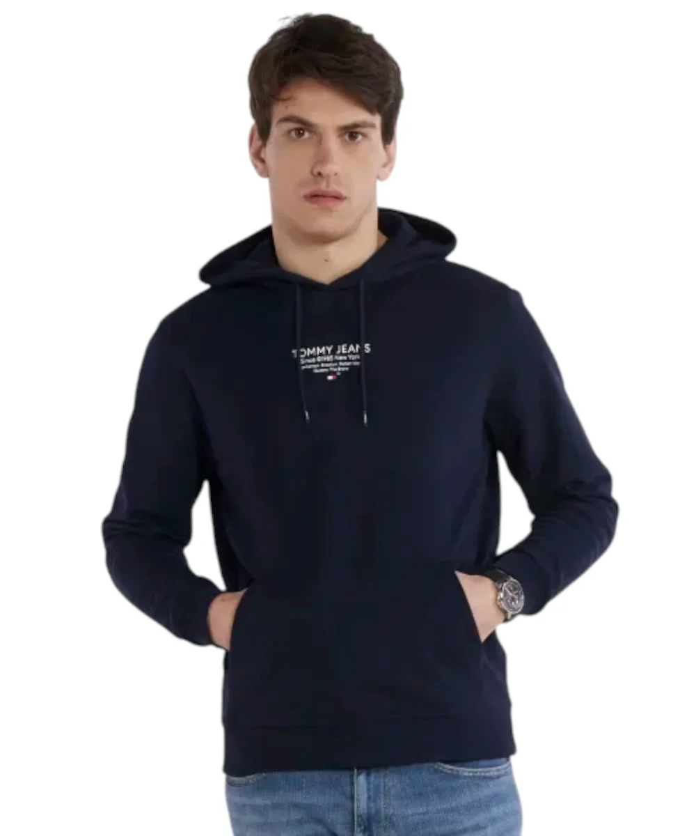 Tommy Hilfiger - Ανδρικό Φούτερ με Κουκούλα DM0DM18409-C1G Μπλε Σκούρο