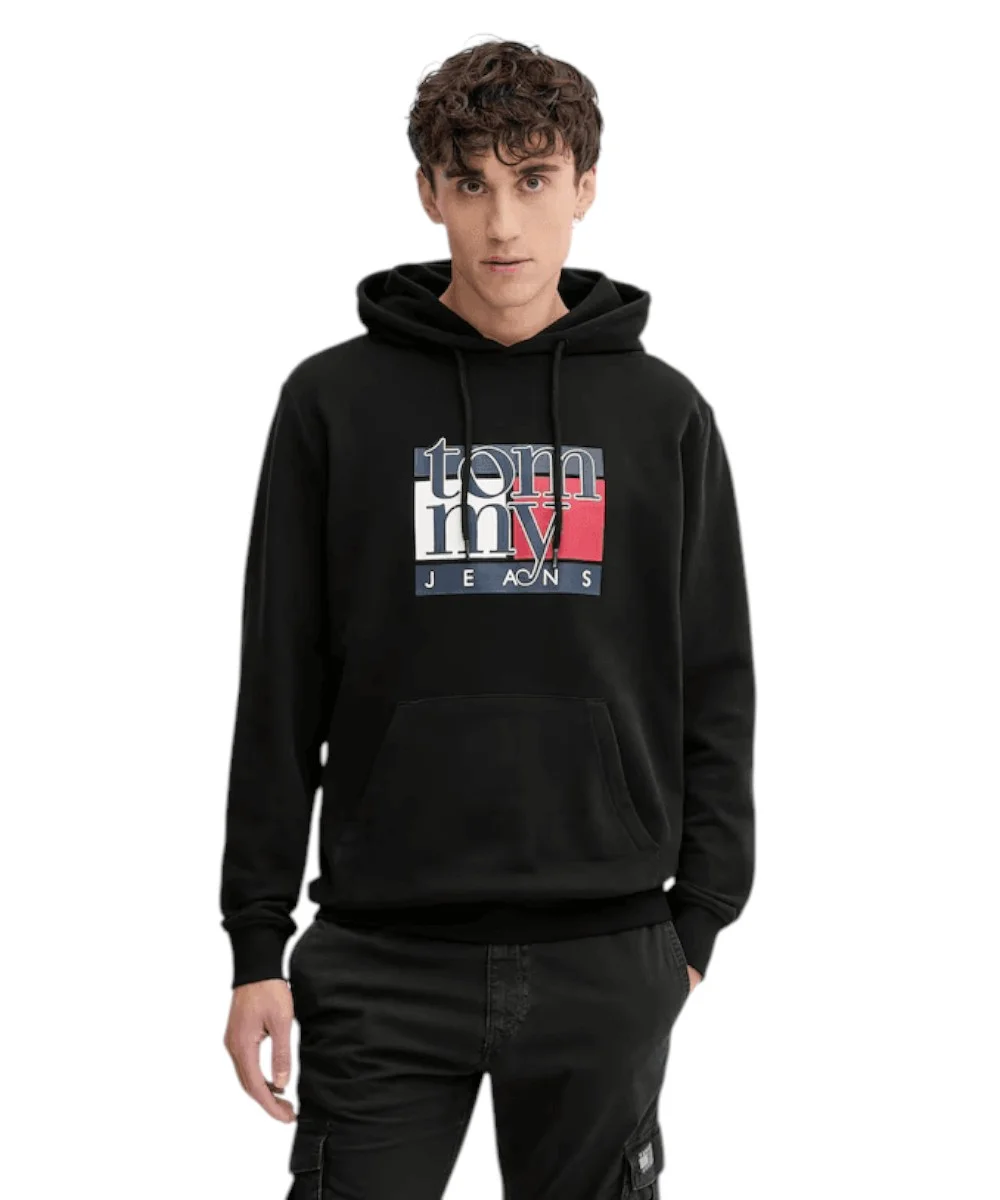 Tommy Hilfiger - Ανδρικό Φούτερ με Κουκούλα Regular Fit DM0DM22092-BDS Μαύρο