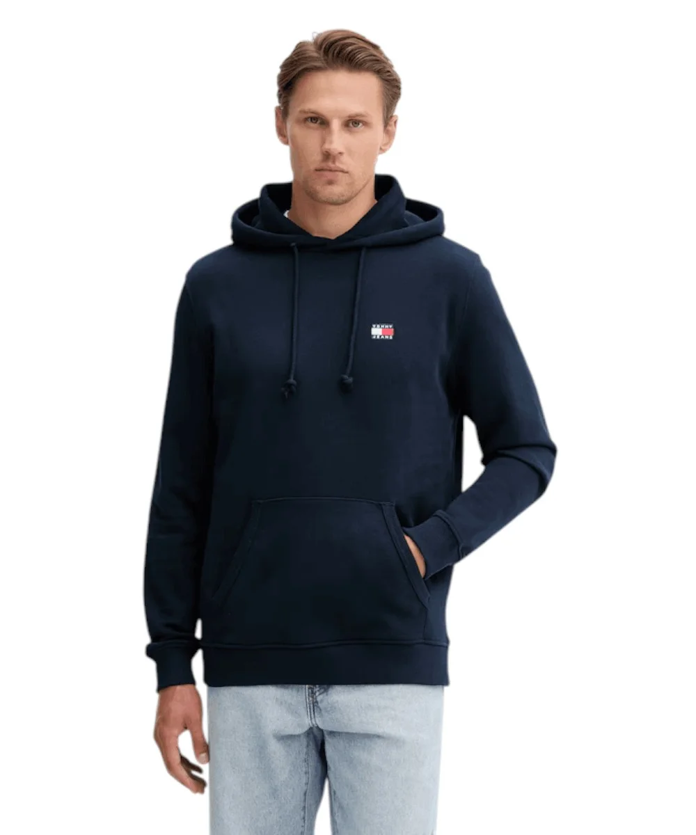Tommy Hilfiger - Ανδρικό Φούτερ με Κουκούλα και Τσέπες Badge Regular Fit DM0DM20258-C1G Μπλε Σκούρο