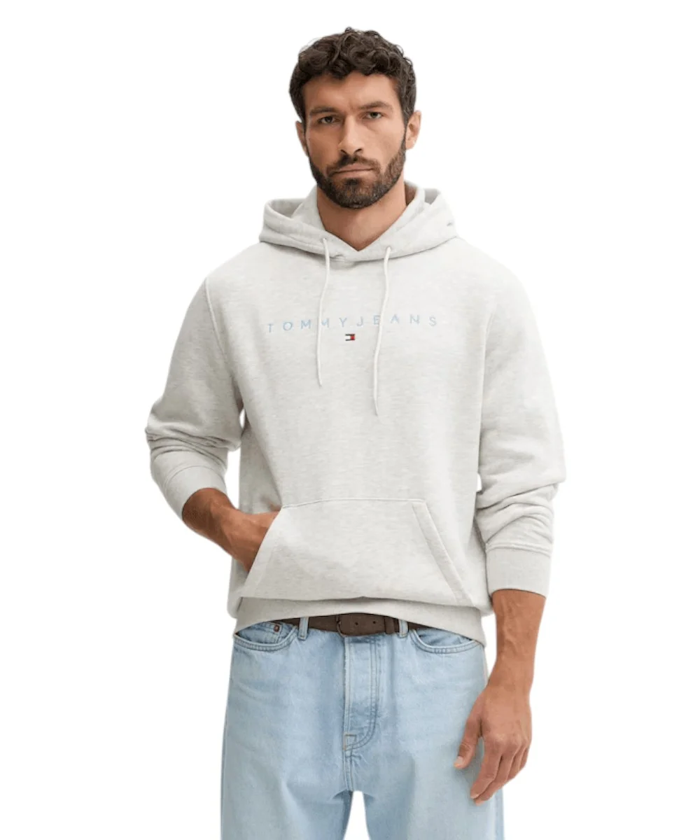 Tommy Hilfiger - Ανδρικό Φούτερ με Κουκούλα και Τσέπες DM0DM20746-P09 Γκρι Ανοιχτό