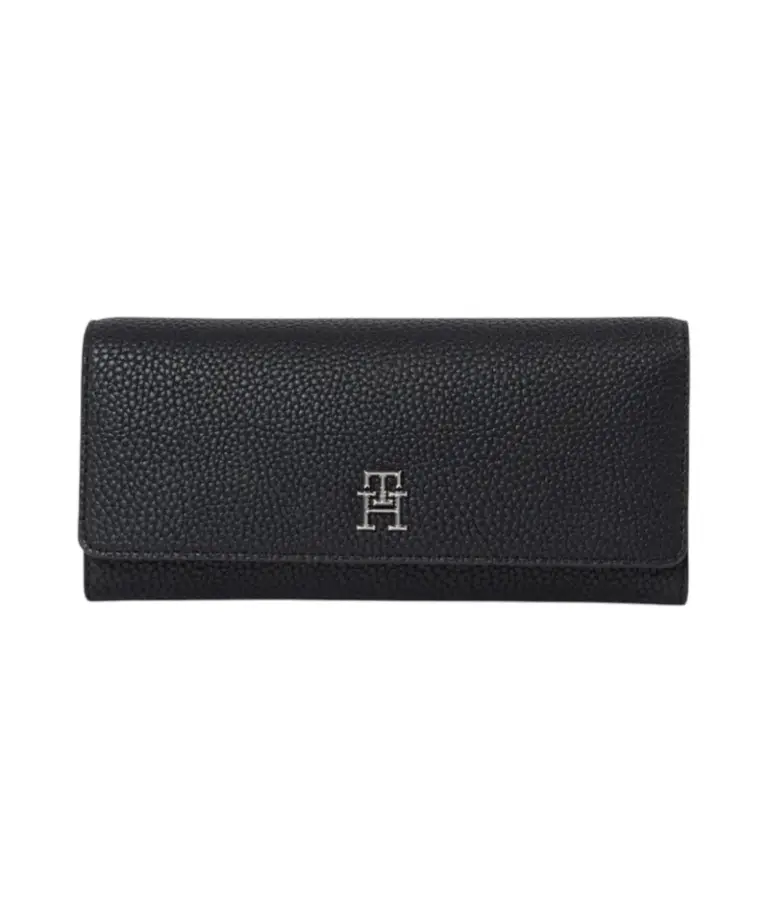 Tommy Hilfiger - Γυναικείο Πορτοφόλι Th Emblem Large Flap Wallet AW0AW14221-BDS Μαύρο
