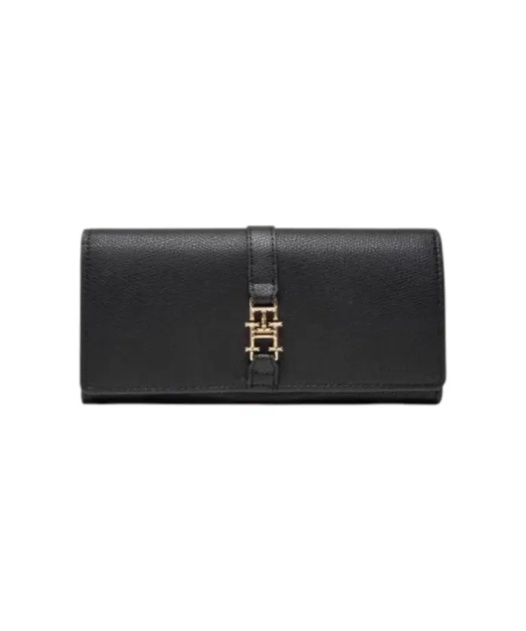 Tommy Hilfiger - Γυναικείο Πορτοφόλι Th Plush Lrg Flap Wallet AW0AW14234-BDS Μαύρο