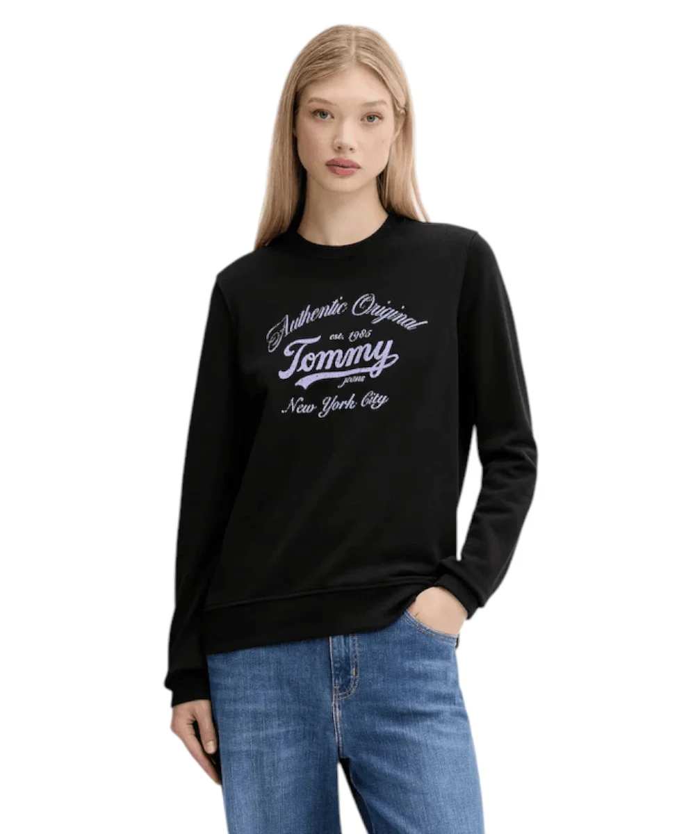 Tommy Hilfiger - Γυναικείο Φούτερ Essential Regular Fit DW0DW20942-BDS Μαύρο