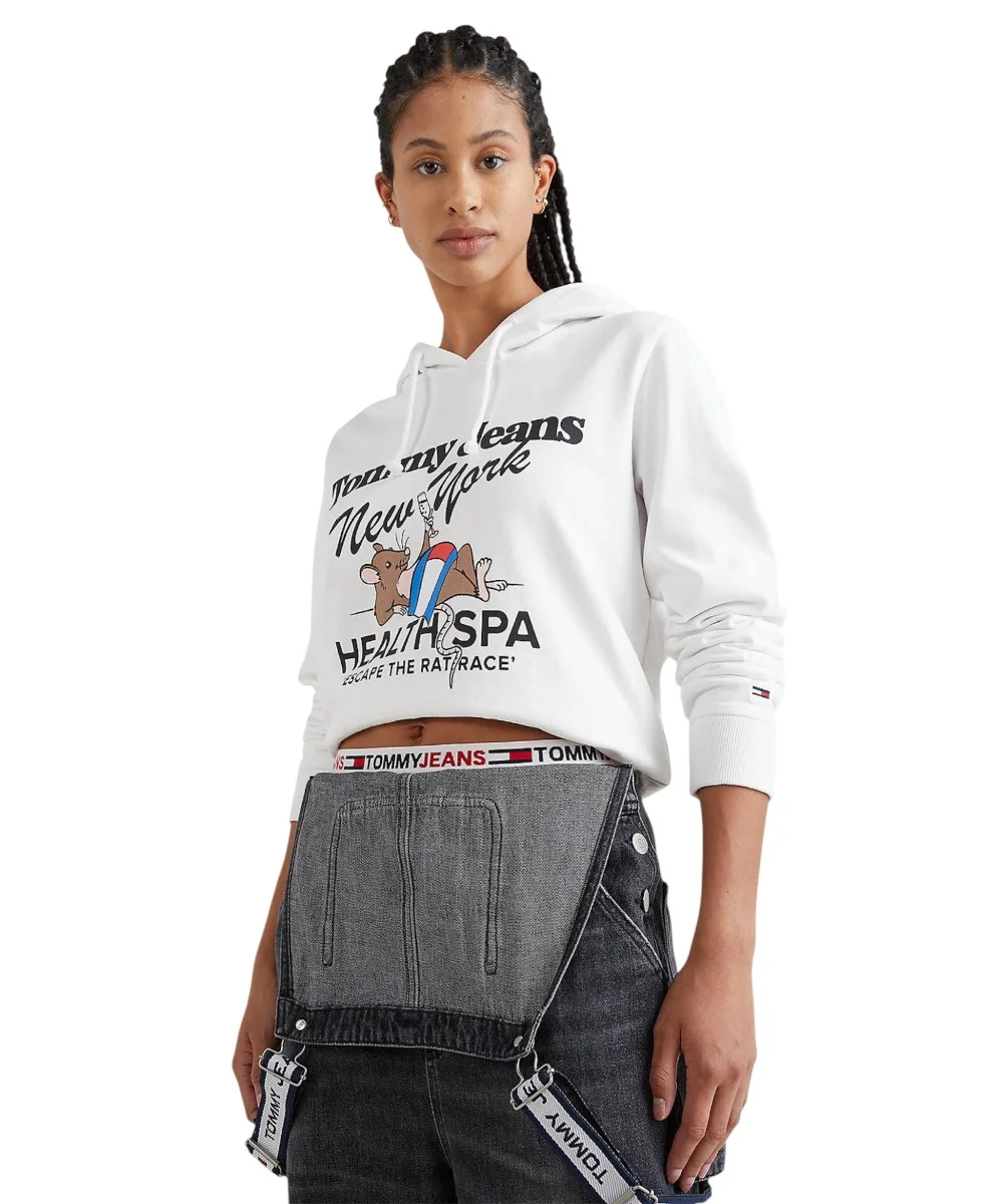 Tommy Hilfiger - Γυναικείο Φούτερ Hoodie TJW Reg Sportees Health Spa Hood DW0DW14874-YBR Λευκό