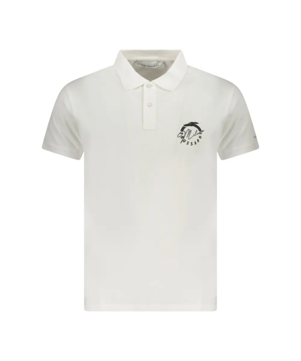 Trussardi Jeans - Ανδρικό T-Shirt Polo Beachwear TRU25MPL01-01WHIT Λευκό