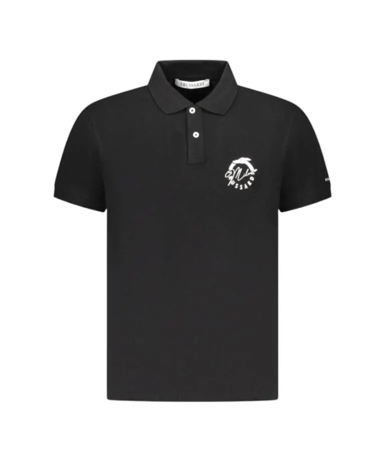 Trussardi Jeans - Ανδρικό T-Shirt Polo Beachwear TRU25MPL01-03BLAC Μαύρο