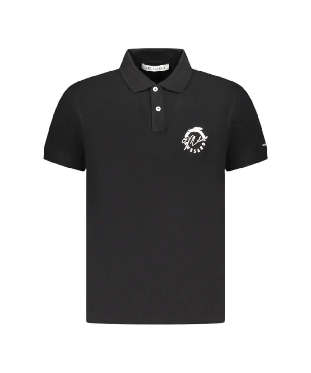 Trussardi Jeans - Ανδρικό T-Shirt Polo Beachwear TRU25MPL01-03BLAC Μαύρο