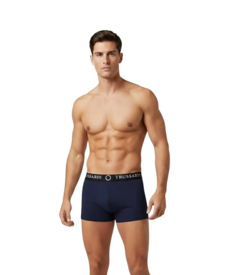 Trussardi Jeans- Ανδρικά Μποξεράκια 2Pack TRU2UTR02-17NAVY Μπλε Ναυτικό