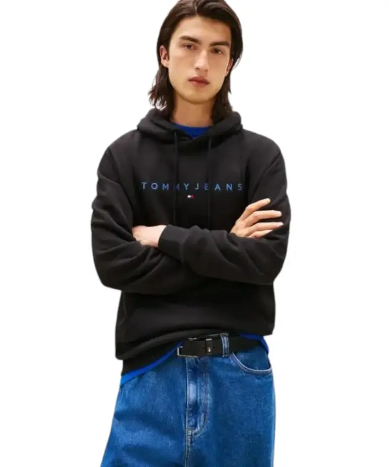 Tommy Hilfiger - Ανδρικό Φούτερ με Κουκούλα και Τσέπες DM0DM20746-0GK Μαύρο