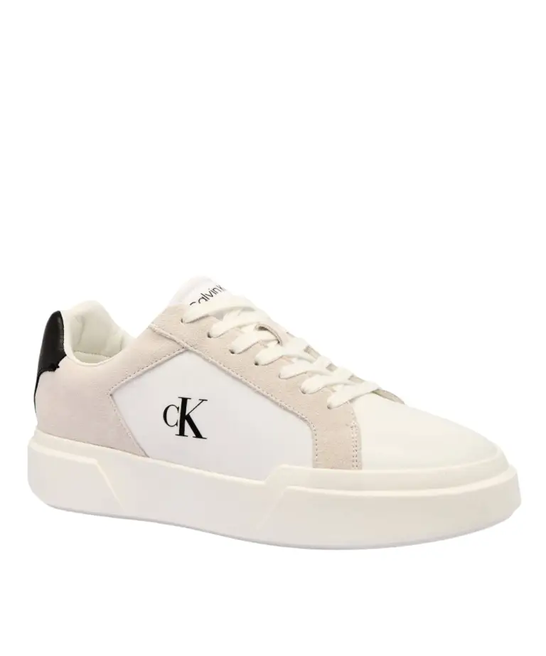 Calvin Klein - Ανδρικά Δερμάτινα Sneakers Chunky YM0YM01348-01W Εκρού