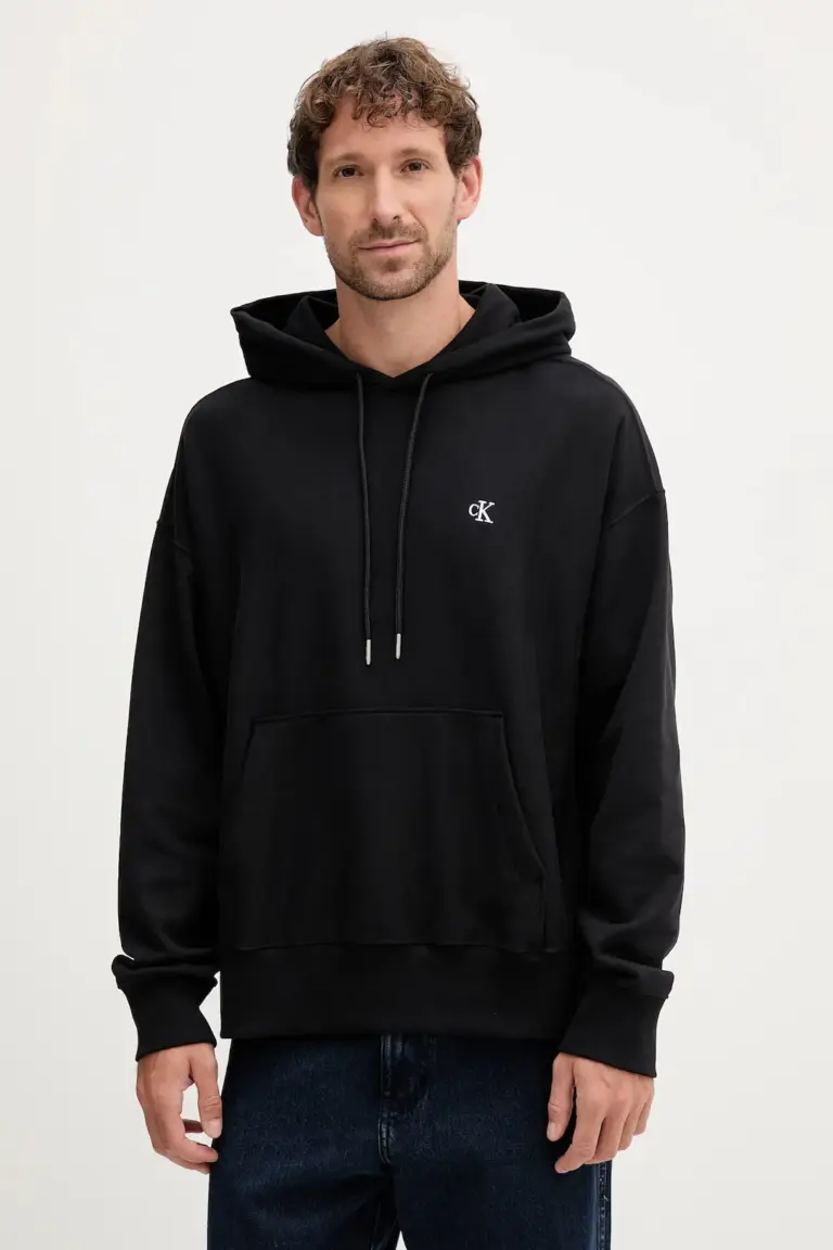 Calvin Klein - Ανδρικό Φούτερ με Κουκούλα Premium Terry Monogram LV04RC278G-UB1 Μαύρο