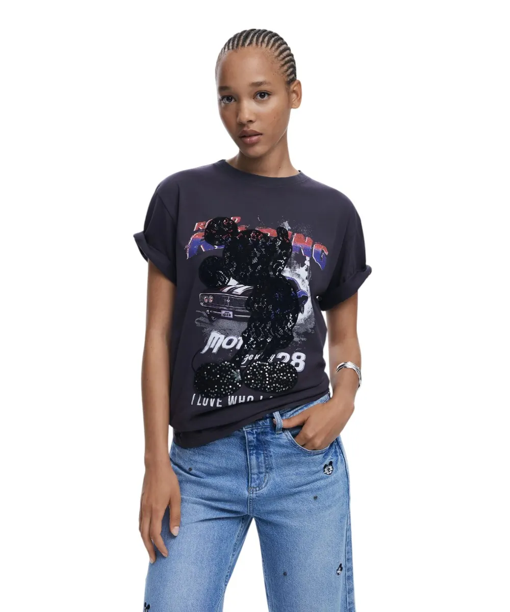 Desigual - Γυναικεία T-Shirt Mickey Regular Fit 25WWTK56-2006 Γκρι
