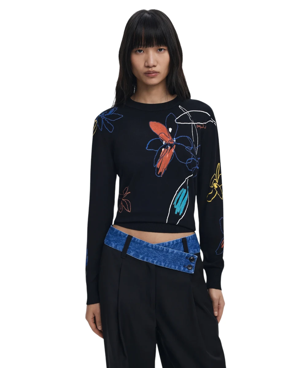 Desigual - Γυναικεία Μπλούζα Arty Regular Fit 25WWJF33-2000 Μαύρο