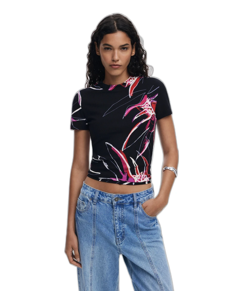 Desigual - Γυναικεία Μπλούζα Lala Regular Fit 25WWTK16-2000 Μαύρο