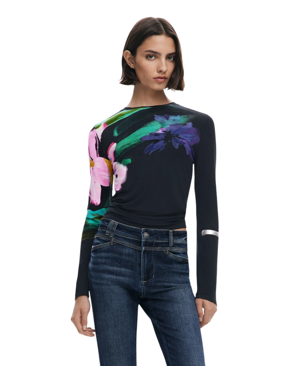 Desigual - Γυναικεία Μπλούζα Lena Regular Fit 25WWTK32-2000 Μαύρο