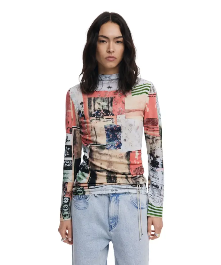 Desigual - Γυναικεία Μπλούζα Montreal Regular Fit 25WWJF39-9019 Πολύχρωμο