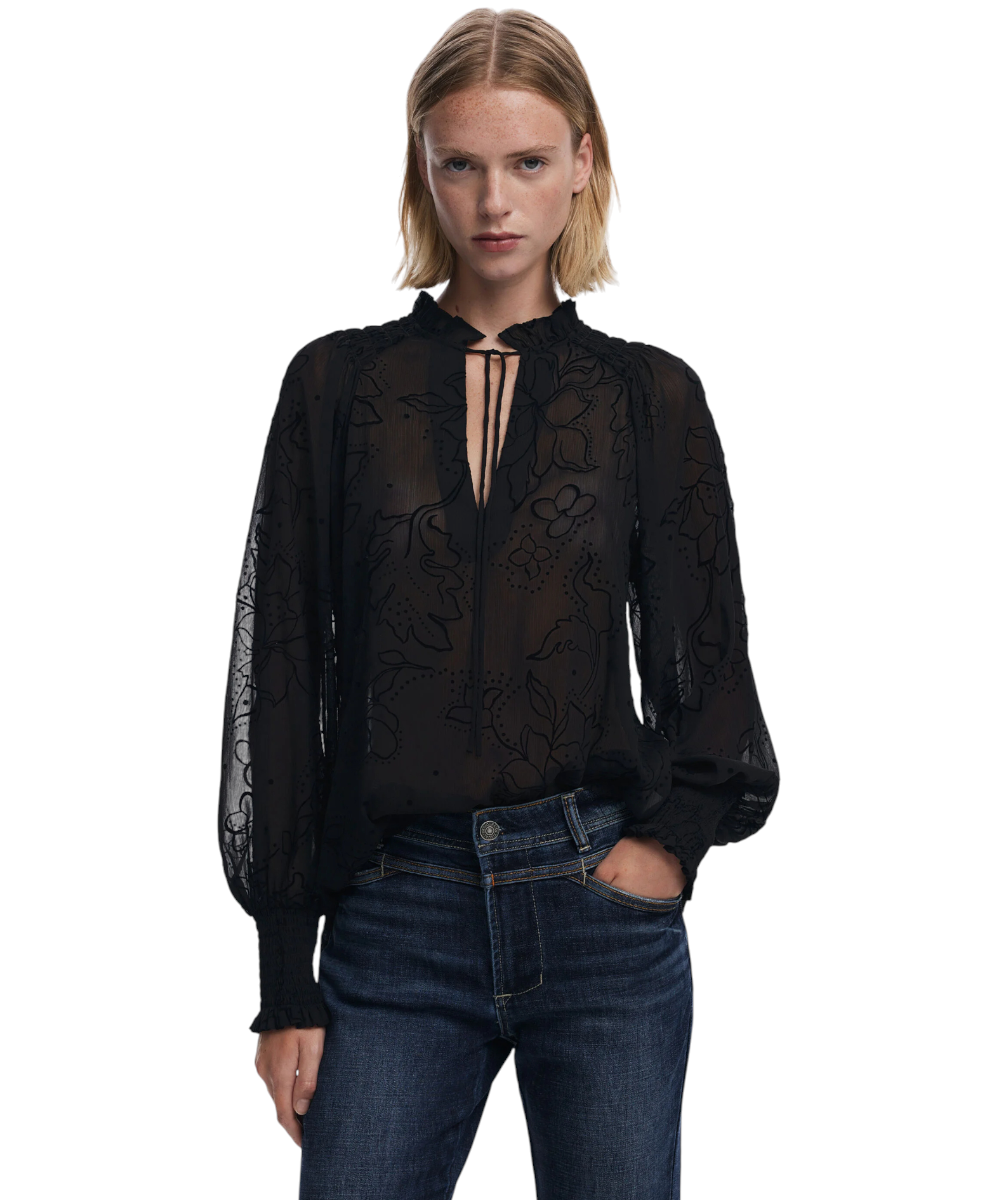 Desigual - Γυναικεία Μπλούζα Regular Fit 25WWBW05-2000 Μαύρο