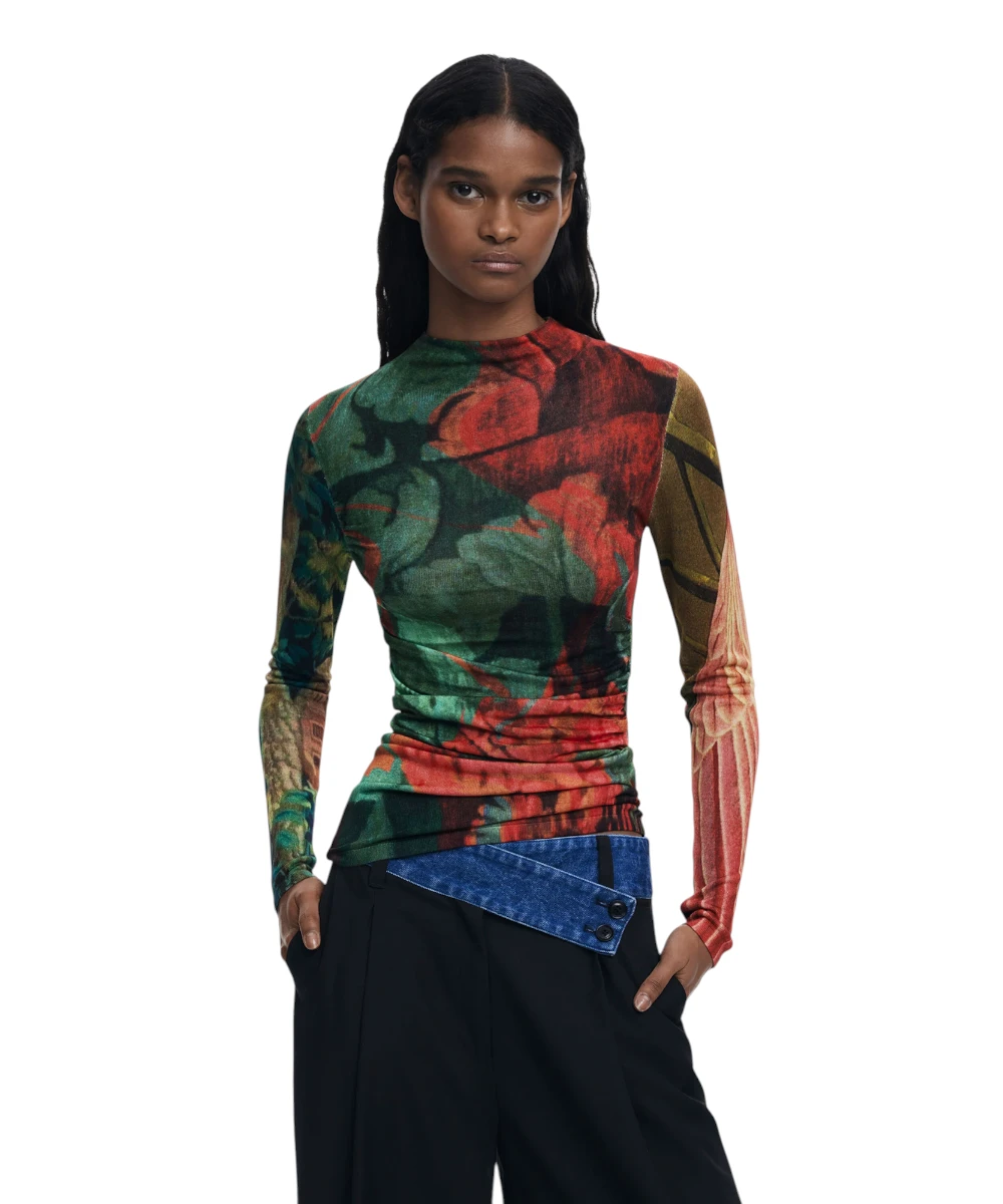 Desigual - Γυναικεία Μπλούζα Tapiz Lacroix Regular Fit 25WWJF48-4055 Πράσινο