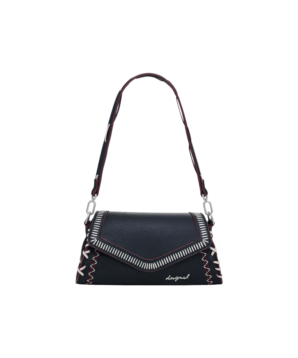 Desigual - Γυναικεία Τσάντα Ώμου Manhattan Pespuntes Ζ 25WAXPBE-2000 Μαύρο