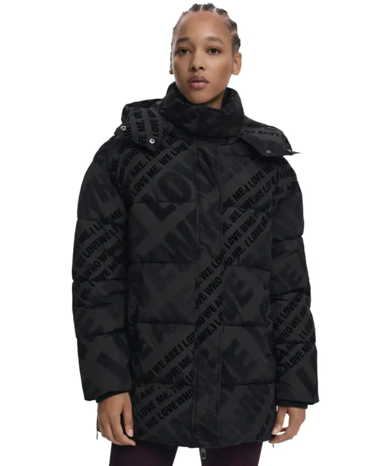Desigual - Γυναικείο Μπουφάν Cadera Flock Regular Fit 25WWEW23-2000 Μαύρο