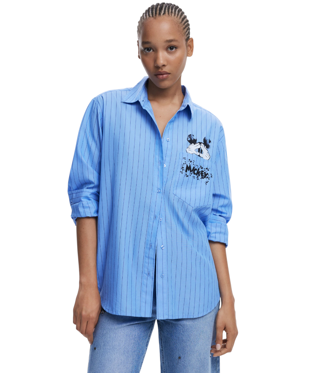 Desigual - Γυναικείο Πουκάμισο Mickey Oversize 25WWCW19-5055 Γαλάζιο