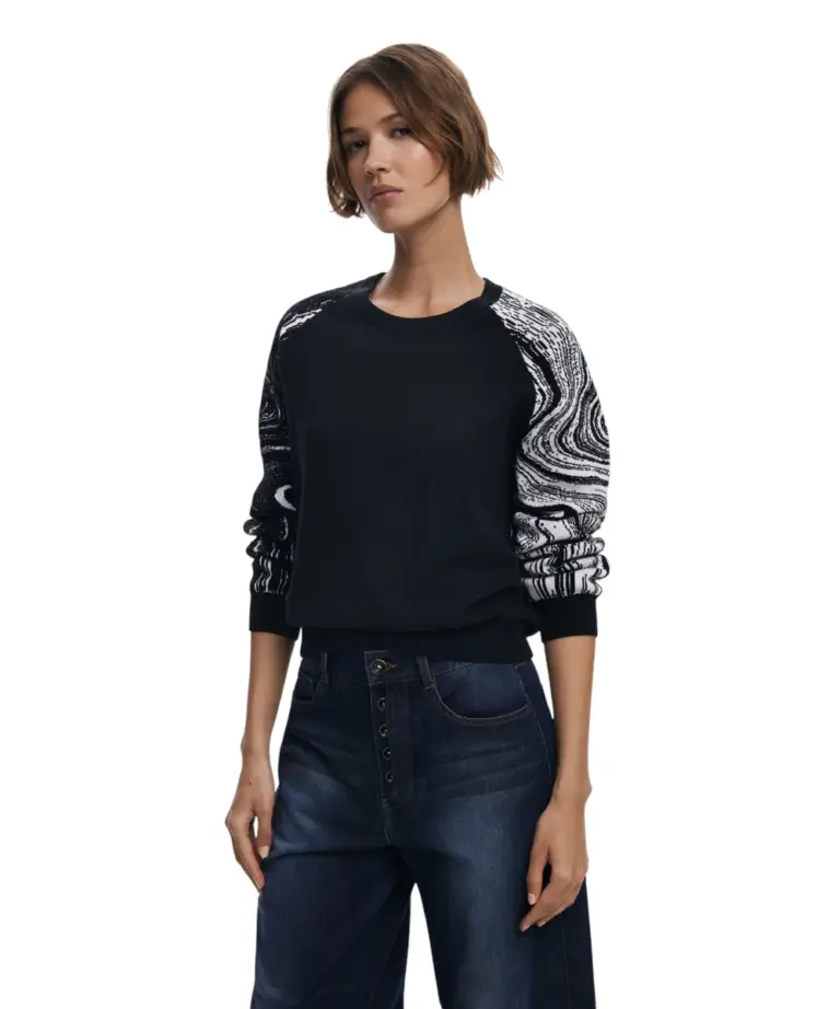 Desigual - Γυναικείο Πουλόβερ Kodiak Regular Fit 25WWJF28-2000 Μαύρο