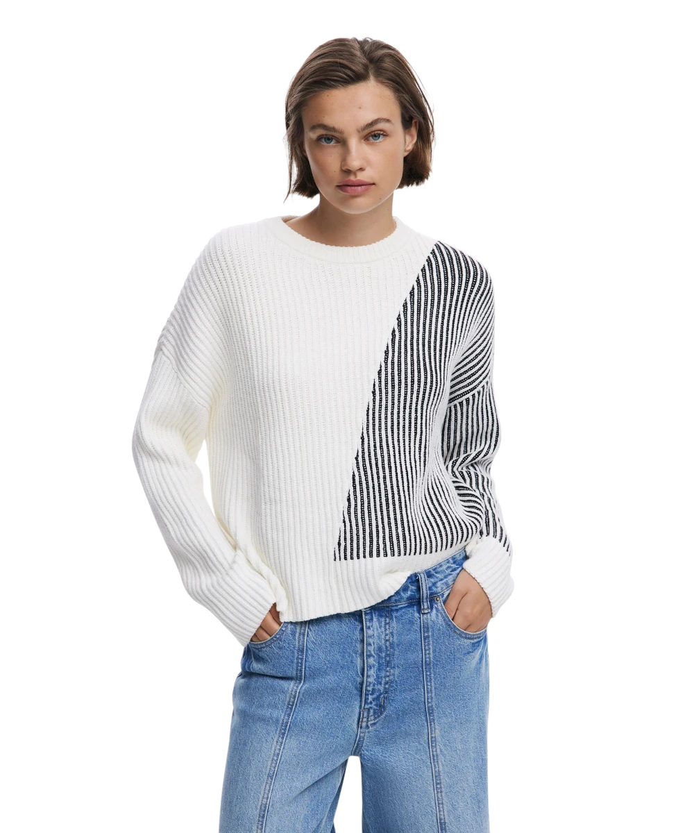 Desigual - Γυναικείο Πουλόβερ Nome Regular Fit 25WWJF26-1011 Εκρού