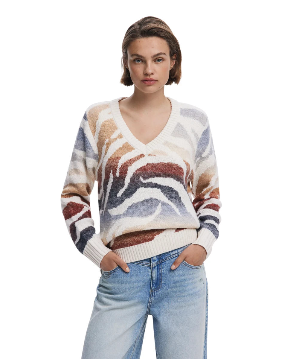 Desigual - Γυναικείο Πουλόβερ Wasilla Regular Fit 25WWJF21-1011 Εκρού