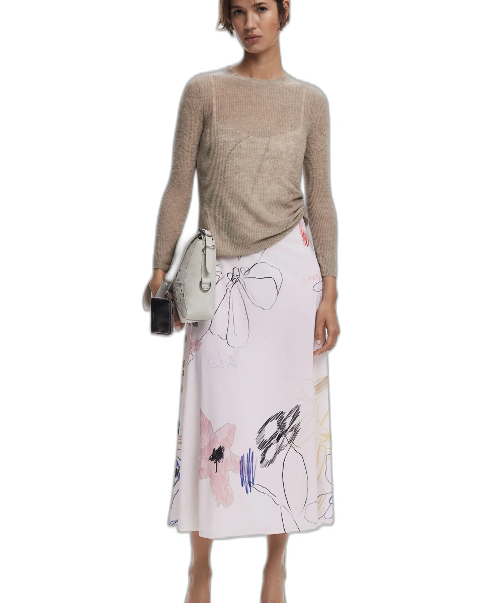 Desigual - Γυναικείο Φόρεμα 2 σε 1 Kala Slim Fit 25WWVK25-1000 Λευκό