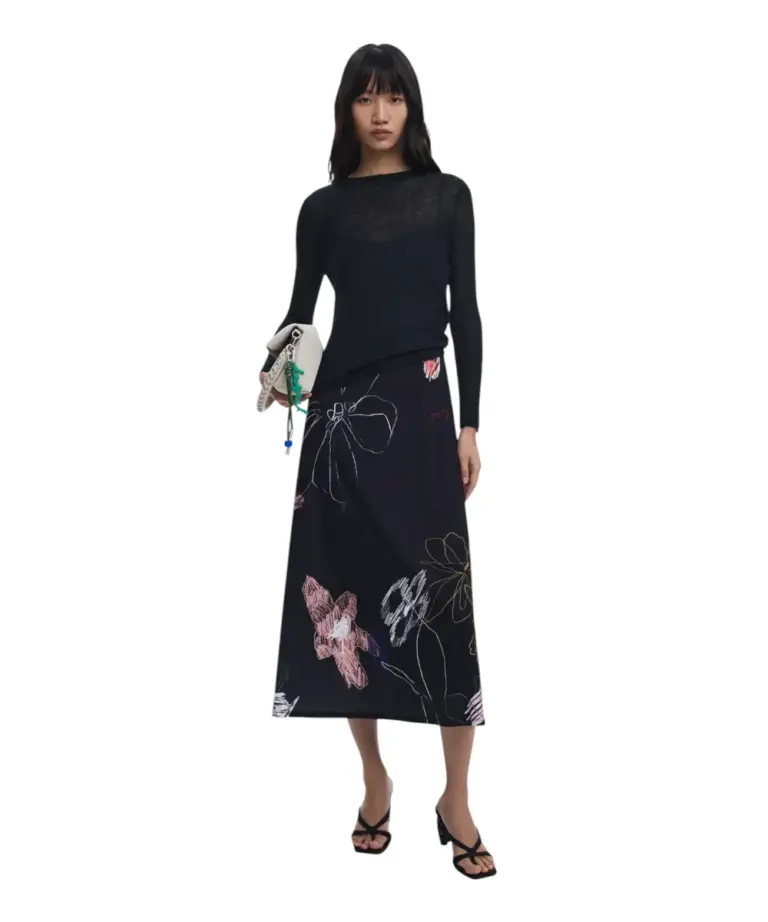 Desigual - Γυναικείο Φόρεμα 2 σε 1 Kala Slim Fit 25WWVK25-2000 Μαύρο