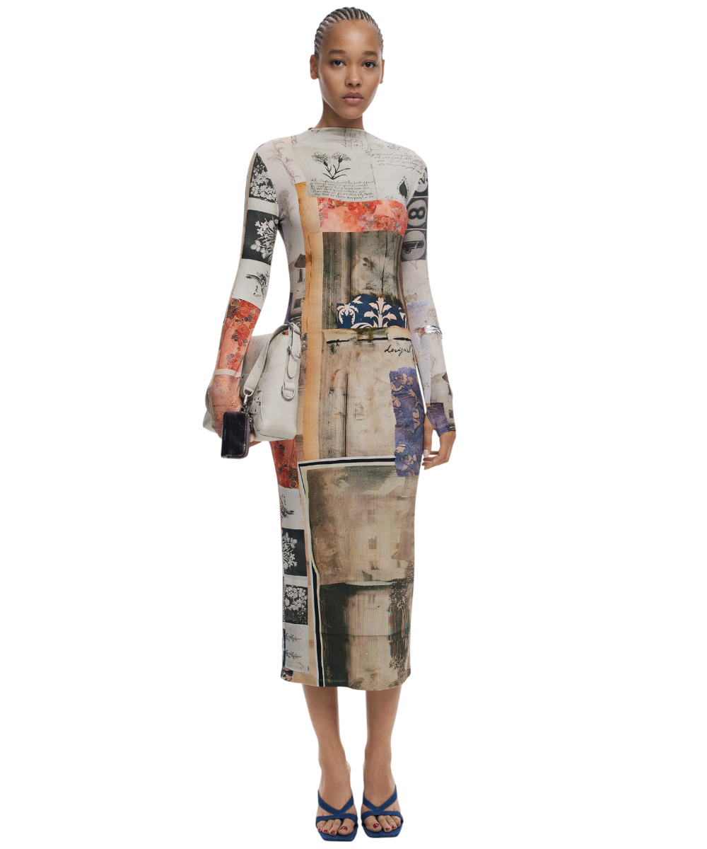 Desigual - Γυναικείο Φόρεμα Lyra Slim Fit 25WWVK30-9019 Μπεζ