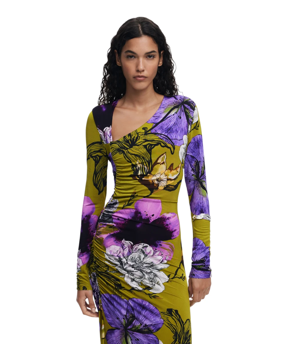 Desigual - Γυναικείο Φόρεμα Neckline Lacroix Slim Fit 25WWVK37-4010 Πράσινο